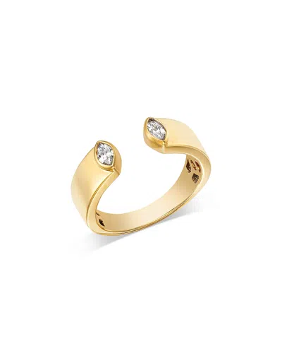 BLOOMINGDALE'S FINE COLLECTION DIAMOND MARQUIS CUFF RING IN 14K YELLOW GOLD, 0.2 TCW