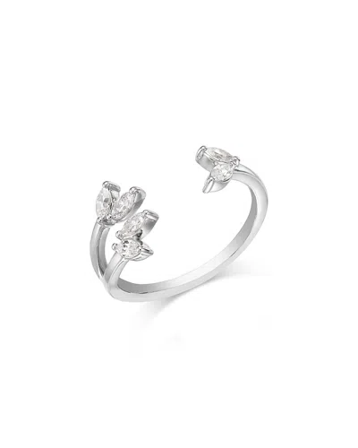 BLOOMINGDALE'S FINE COLLECTION DIAMOND MARQUIS CUT CUFF RING IN 14K WHITE GOLD, 0.33 TCW