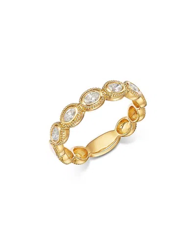 BLOOMINGDALE'S FINE COLLECTION DIAMOND OVAL BEZEL BAND RING IN 14K YELLOW GOLD, 0.38 TCW