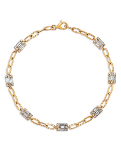 BLOOMINGDALE'S FINE COLLECTION DIAMOND STATION BRACELET IN 14K YELLOW GOLD, 0.83 TCW