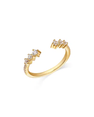 BLOOMINGDALE'S FINE COLLECTION DIAMOND TRI STONE CUFF RING IN 14K YELLOW GOLD, 0.33 TCW