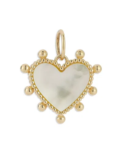 BLOOMINGDALE'S FINE COLLECTION MOTHER OF PEARL HEART PENDANT IN 14K YELLOW GOLD
