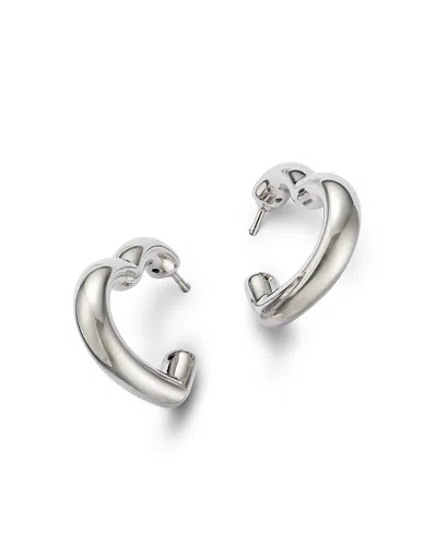 BLOOMINGDALE'S FINE COLLECTION BLOOMINGDALE'S FINE COLLECTION OPEN HEART J HOOP EARRINGS IN STERLING SILVER