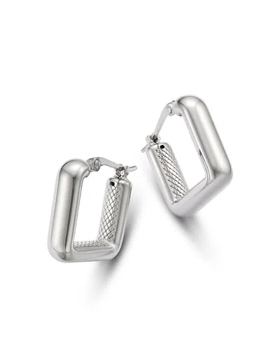 BLOOMINGDALE'S FINE COLLECTION BLOOMINGDALE'S FINE COLLECTION POLISHED SQUARE HOOP EARRINGS IN STERLING SILVER