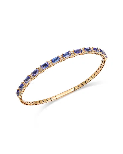 BLOOMINGDALE'S FINE COLLECTION TANZANITE & DIAMOND TENNIS BRACELET IN 14K YELLOW GOLD