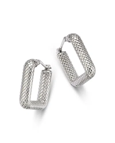 BLOOMINGDALE'S FINE COLLECTION BLOOMINGDALE'S FINE COLLECTION TEXTURED SQUARE HOOP EARRINGS IN STERLING SILVER