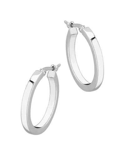 BLOOMINGDALE'S SMALL SQUARE TUBE HOOP EARRINGS IN 14K WHITE GOLD