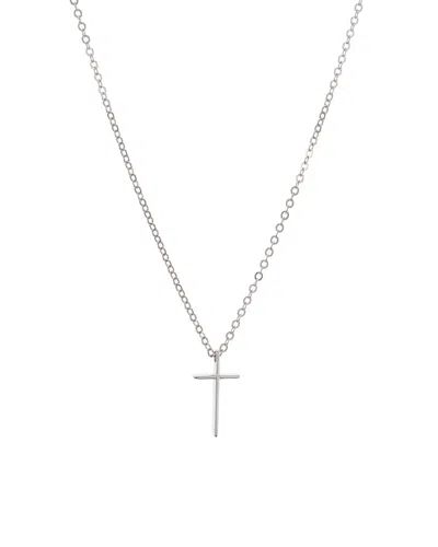 BLOOMINGDALE'S BLOOMINGDALE'S FINE COLLECTION SWEDGED CROSS PENDANT NECKLACE IN STERLING SILVER, 18
