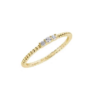 BLOOMTINE | EARTH ANGEL HQ WOMEN'S ILLUMINESS™ GOLD VERMEIL TRIO TEXTURED STACKING RING