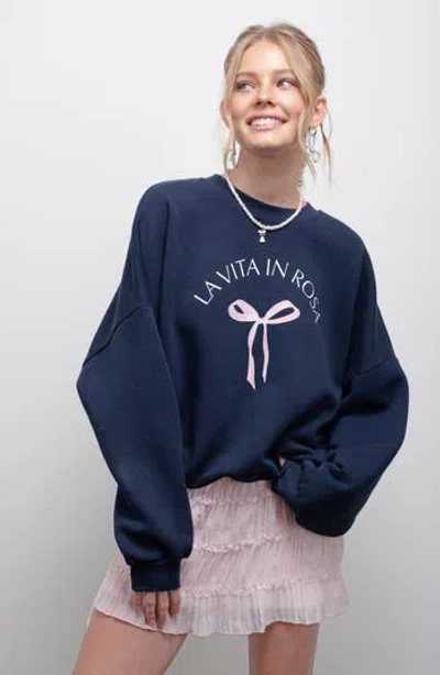 BLU PEPPER BLU PEPPER BOW CREWNECK SWEATSHIRT