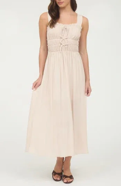 BLU PEPPER BLU PEPPER BOW EMBELLISHED FIT & FLARE MIDI DRESS