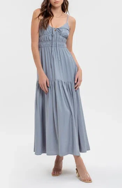 BLU PEPPER BLU PEPPER SMOCKED SLEEVELESS MAXI DRESS