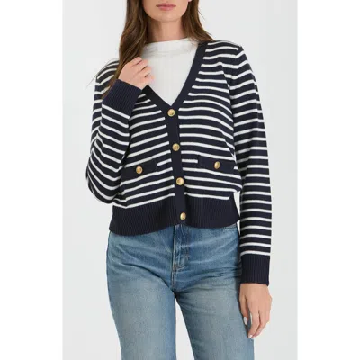 BLU PEPPER BLU PEPPER STRIPE V-NECK CARDIGAN