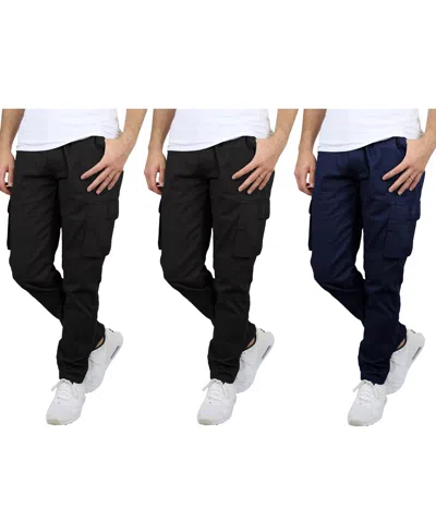 BLU ROCK MEN'S 3-PACK FLEX STRETCH CARGO PANTS