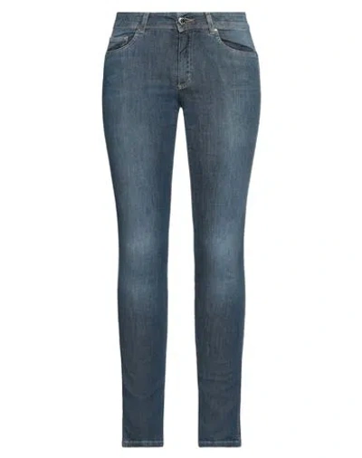 BLUE LES COPAINS BLUE LES COPAINS WOMAN JEANS BLUE SIZE 4 COTTON, ELASTANE