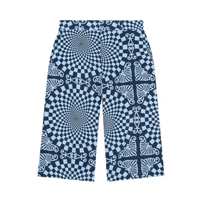 BLUEMARBLE BLUEMARBLE FOLK CHECKERBOARD PRINT SHORTS 'BLUE'