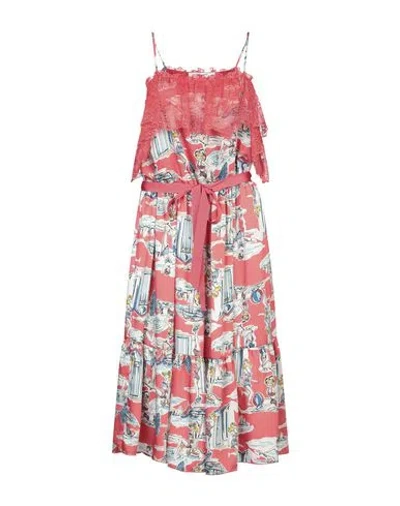 BLUGIRL BLUGIRL WOMAN MIDI DRESS CORAL SIZE 10 POLYESTER