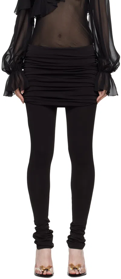 BLUMARINE BLACK LAYERED LEGGINGS