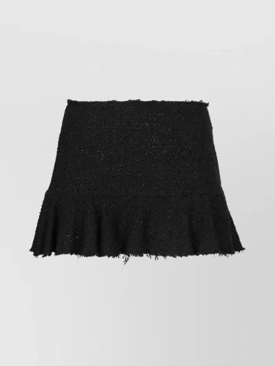 BLUMARINE BOUCLÉ KNIT LUREX SKIRT WITH FRAYED HEM