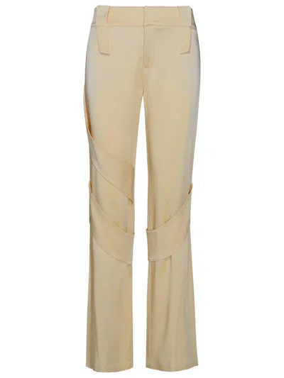 BLUMARINE BLUMARINE CREAM ACETATE BLEND CARGO PANTS