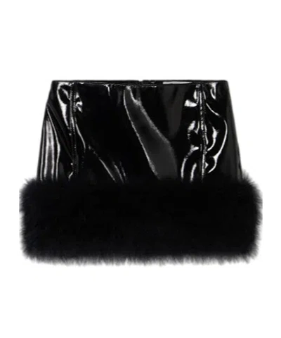 BLUMARINE HIGH-GLOSS SKIRT