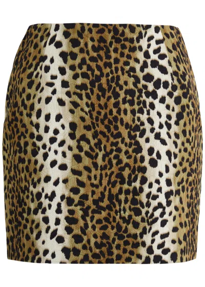 BLUMARINE BLUMARINE LEOPARD-PRINT COTTON-BLEND SKIRT