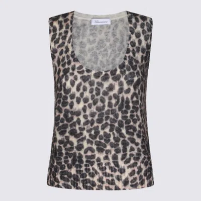 BLUMARINE BLUMARINE LEOPARD WOOL TOP