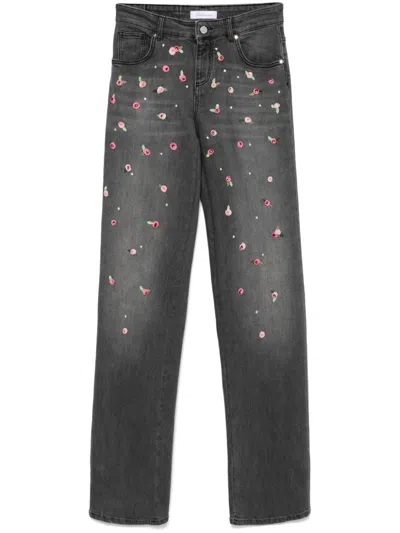 BLUMARINE ROSES EMBROIDERY JEANS
