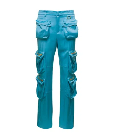 BLUMARINE BLUMARINE STRAIGHT LEG SATIN CARGO PANTS