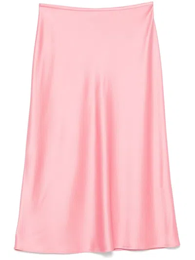 BLUMARINE SATIN MIDI SKIRT
