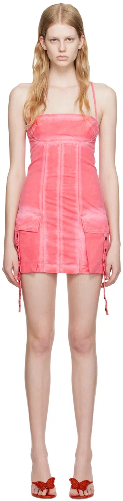 BLUMARINE SSENSE EXCLUSIVE PINK CARGO POCKET MINIDRESS