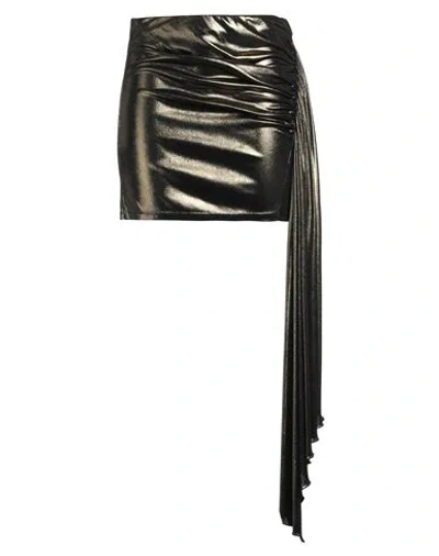 BLUMARINE BLUMARINE WOMAN MINI SKIRT GOLD SIZE 6 VISCOSE