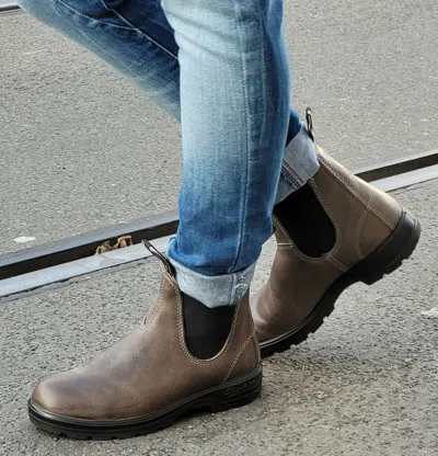 BLUNDSTONE BLUNDSTONE 1469 SCHUH ELASTISCHE EINSÄTZE CHELSEA BOOT STEEL GREY ECHTLEDER