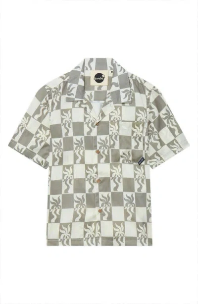 BOARDIES BOARDIES KIDS' CLARA PALM BUTTON-UP SHIRT