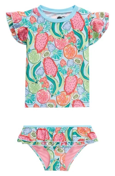 BOARDIES BOARDIES KIDS' ICE SLICE TWO-PIECE RASHGUARD SWIMSUIT