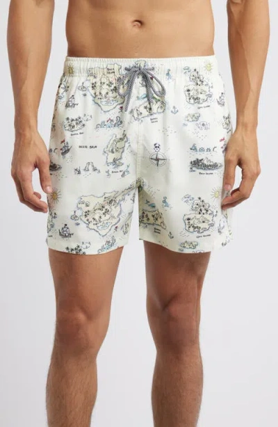 BOARDIES BOARDIES TREASURE MAP MID LENGTH SWIM TRUNKS