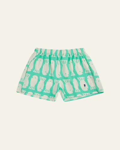 BOBO CHOSES BOY'S LUCKY FISH PRINTED WOVEN SHORTS