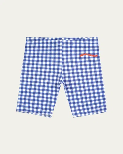 BOBO CHOSES GIRL'S VICHY GINGHAM-PRINT BIKER SHORTS