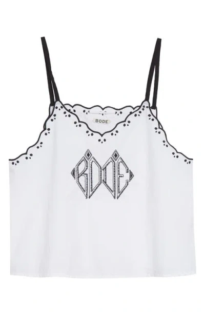 BODE BODE DIAMOND MONOGRAM COTTON POPLIN TANK