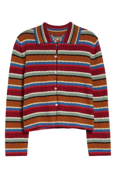 BODE BODE STARKEY STRIPE COTTON CARDIGAN