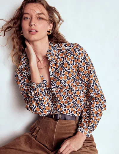 BODEN HELENA COTTON TOP COGNAC, FLOWERET VINE BODEN