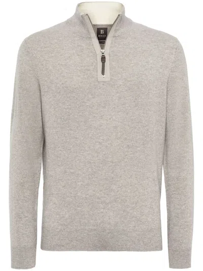 BOGGI MILANO CASHMERE HALF-ZIP JUMPER