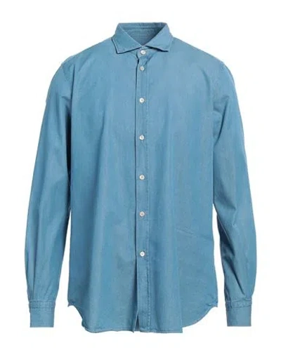 BOGLIOLI BOGLIOLI MAN DENIM SHIRT BLUE SIZE 16 ½ COTTON