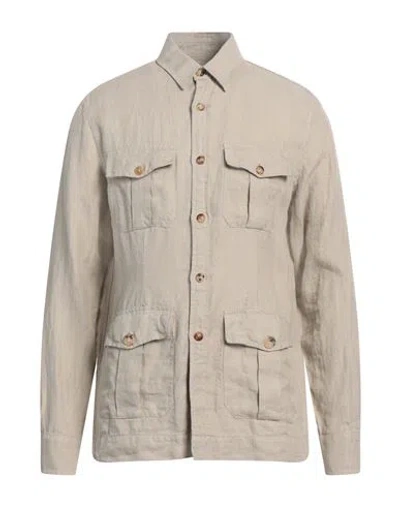 BOGLIOLI BOGLIOLI MAN SHIRT BEIGE SIZE M LINEN