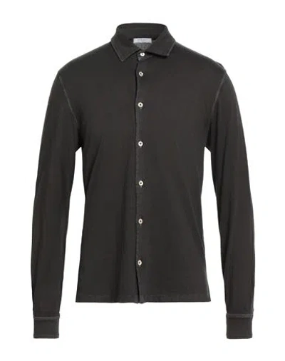 BOGLIOLI BOGLIOLI MAN SHIRT CHARCOAL SIZE S COTTON, CASHMERE