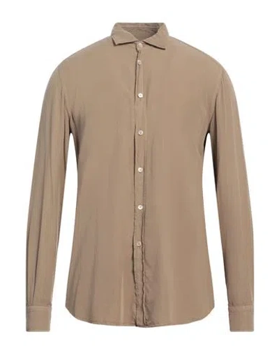 BOGLIOLI BOGLIOLI MAN SHIRT SAND SIZE 17 LYOCELL