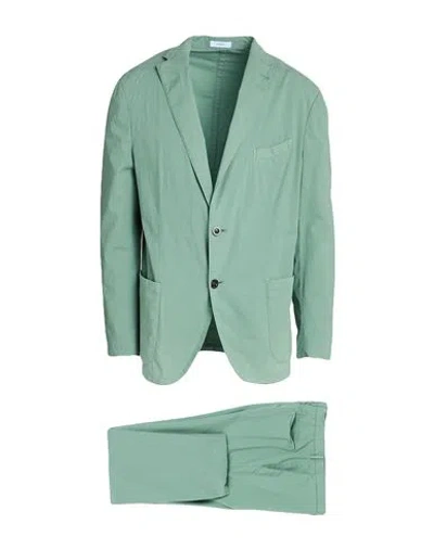 BOGLIOLI BOGLIOLI MAN SUIT SAGE GREEN SIZE 48 COTTON, ELASTANE
