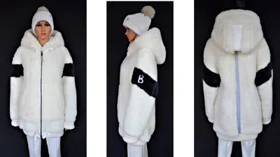 BOGNER BOGNER DAMEN KUNSTFELL PELZ MANTEL JACKE WEISS FUR TRICIA 1699 € 36-38-40 S-M NEU