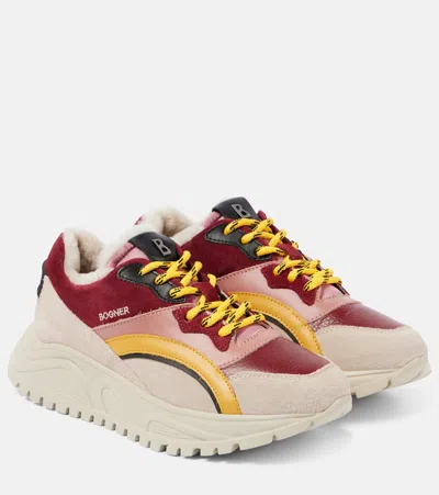 BOGNER MALAGA 21 SHEARLING-LINED SUEDE SNEAKERS