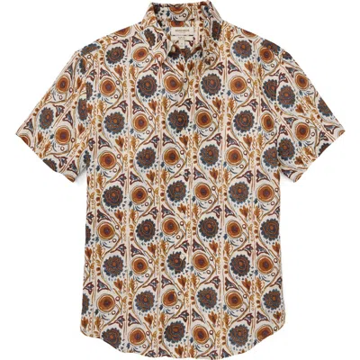 BONOBOS BONOBOS RIVIERA SLIM FIT FLORAL SHORT SLEEVE LINEN BUTTON-DOWN SHIRT